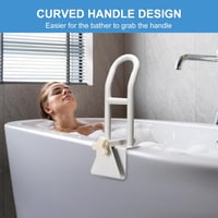 REAQER Fürdőkád Fogantyú Időseknek, Fürdőszoba Biztonsági Rúd 130 kg Terhelhetőség - White, Minimalist, PE plastic, rubber 4