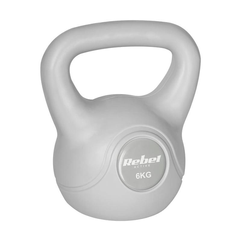 Rebel Electro Kettlebell Bitumen 6 kg RBA-2322G-06 Sivá činka na cvičenie
