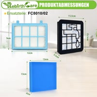 Sada 3 filtrov Rebirthcare pre vysávače Philips FC8010/01, FC9331, FC9332, FC9334, FC9550, FC9555, FC9556, náhradné príslušenstvo PowerPro Compact Active City 3