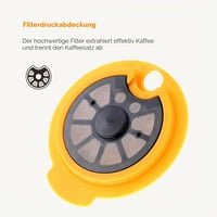 RECAFIMIL Znovupoužiteľná kávová kapsula 200 ml so žltým silikónovým viečkom z PP materiálu, plniteľná pre kávovary Bosch Tassimo 2
