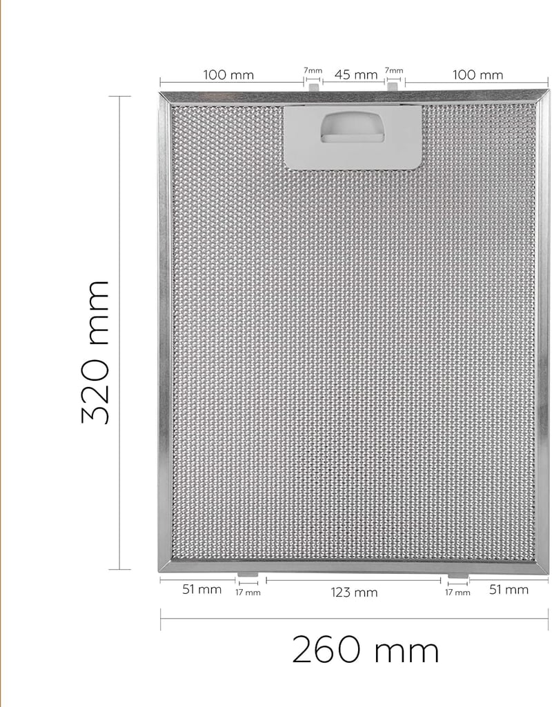 Recamania Páraelszívó Szűrő 320x260mm - Alumínium Zsírszűrő Készlet 2db - Univerzális Konyhai Elszívó Filter Csere