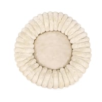 Culcuș Rotund de Pluș pentru Câini și Pisici Record Comfit - 70x17 cm - Pat Moale pentru Animale de Companie, Culoare Bej 2
