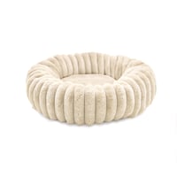 Culcuș Rotund de Pluș pentru Câini și Pisici Record Comfit - 70x17 cm - Pat Moale pentru Animale de Companie, Culoare Bej 1