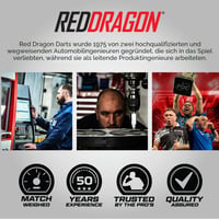Set de Darts cu Vârf Fix RED DRAGON Pegasus Professional, 80% Tungsten, 21g - Include Fluturași, Tije și Toc 6