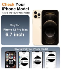 Husă anti-șoc Red2Fire pentru iPhone 12 Pro Max, cu 2 folii de protecție din sticlă securizată pentru ecran și protecție pentru lentila camerei, rezistență la căderi de 3,6 m standard militar, protecție robustă 6