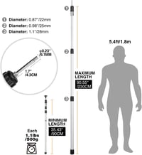 REDCAMP alumínium teleszkópos sátor rudak 230-320 cm, 2 darab, állítható ponyvavázak 5