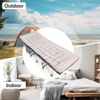 REDCAMP Összecsukható Kempingágy Párnázott Matraccal - XXL 190x71x38cm, Krémfehér, 266kg Teherbírás, Kültéri-Beltéri Vendégágy Kempingezéshe 8