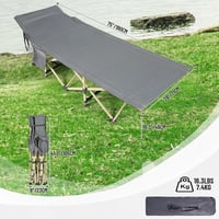 REDCAMP Összecsukható Kempingágy Párnázott Matraccal - XXL 190x71x38cm, Krémfehér, 266kg Teherbírás, Kültéri-Beltéri Vendégágy Kempingezéshe 2