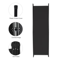 Paravan pliabil REDCAMP, 4 panouri, 205x173 cm, negru - Separator de cameră portabil din material textil pentru living, dormitor, birou, balcon, grădină, terasă 4