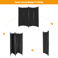 Paravan pliabil REDCAMP, 4 panouri, 205x173 cm, negru - Separator de cameră portabil din material textil pentru living, dormitor, birou, balcon, grădină, terasă 6
