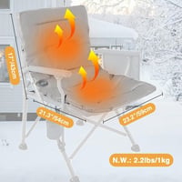 REDCAMP USB Fűthető Ülőpárna Kempingszékhez, Hordozható Melegítő Ülés Összecsukható Székekhez Kültéri Piknikhez, Sötétszürke 5