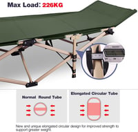 REDCAMP XXL felnőtt terepi ágy 226 kg terhelhetőség 71 cm magas extra széles összecsukható kempingágy zöld kültéri beltéri utazás irodai 2