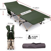 REDCAMP XXL felnőtt terepi ágy 226 kg terhelhetőség 71 cm magas extra széles összecsukható kempingágy zöld kültéri beltéri utazás irodai 3