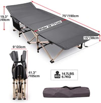 REDCAMP XXL Összecsukható Kemping Ágy 226 kg Terhelhetőség 71 cm Széles 7