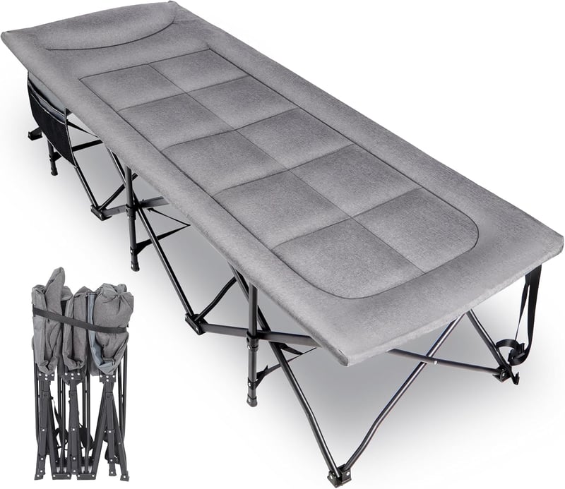 REDCAMP XXL Összecsukható Kemping Ágy Párnával 190x71 cm Felfújható Matracokkal