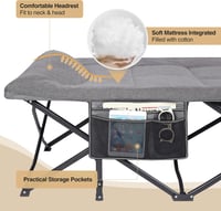 REDCAMP XXL Összecsukható Kemping Ágy Párnával 190x71 cm Felfújható Matracokkal 5