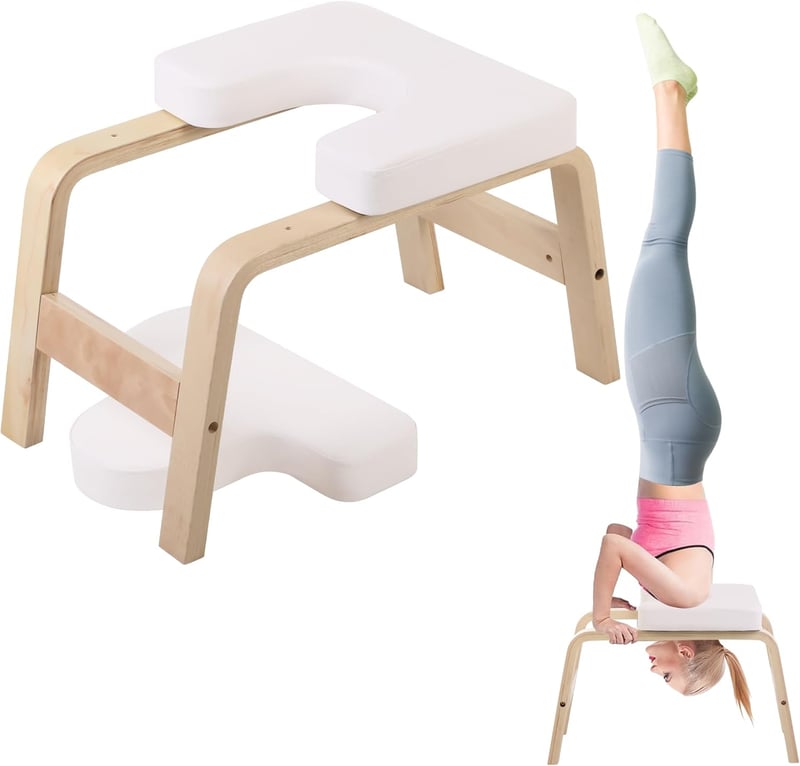REDCAMP Yoga Fejállás Szék Fa Kerettel és PU Párnázással