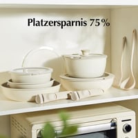 Redchef 16 részes levehető fogantyús kerámia edénykészlet - takarékos tárolás, 20/26 cm serpenyő, 26 cm wok, 18/20 cm fazék, minden tűzhelyt 5