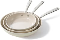 Redchef kerámia tapadásmentes serpenyő szett, 20/24/28 cm, indukcióhoz, PTFE/PFAS/PFOA-mentes - bézs 1
