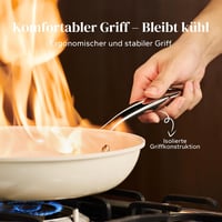 Redchef kerámia tapadásmentes serpenyő szett, 20/24/28 cm, indukcióhoz, PTFE/PFAS/PFOA-mentes - bézs 3
