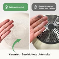 Redchef kerámia tapadásmentes serpenyő szett, 20/24/28 cm, indukcióhoz, PTFE/PFAS/PFOA-mentes - bézs 4