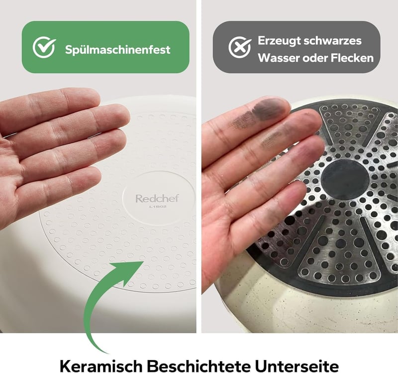 Redchef 5 részes kerámia edénykészlet levehető nyéllel, indukciós, mosogatógépben mosható - 5-pc. beige