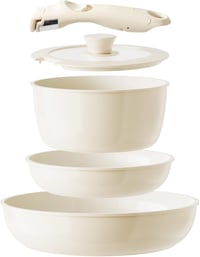 Redchef 5 részes kerámia edénykészlet levehető nyéllel, indukciós, mosogatógépben mosható - 5-pc. beige 1