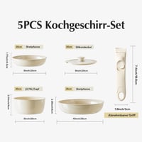 Redchef 5 részes kerámia edénykészlet levehető nyéllel, indukciós, mosogatógépben mosható - 5-pc. beige 7