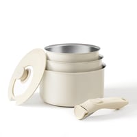 Set de oale Redchef din 5 piese, oțel inoxidabil, cu mâner detașabil, 16/18/20 cm, fără strat antiaderent, capac cu închidere 3 în 1, pentru inducție, rezistent la cuptor 1