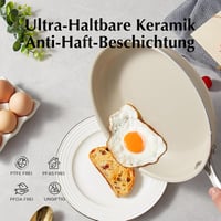 Redchef kerámia bevonatos tapadásmentes serpenyő szett 20/24/28 cm, indukciós, PTFE/PFAS/PFOA-mentes - bézs 4