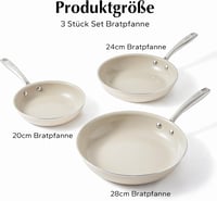 Redchef kerámia bevonatos tapadásmentes serpenyő szett 20/24/28 cm, indukciós, PTFE/PFAS/PFOA-mentes - bézs 9