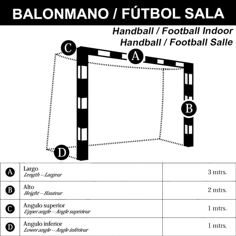 Set porți handbal și futsal Redes Deportivas On Line 3x2m, rezistent la UV