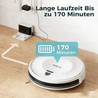 Robotický vysávač Redkey E6 so sacím výkonom 7000 Pa, dynamickou navigáciou, výdržou batérie 170 minút, s nabíjacou stanicou, diaľkovým ovládaním a aplikáciou, vhodný na zvieracie chlpy, koberce a tvrdé podlahy 6