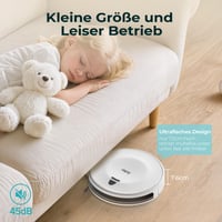 Robotický vysávač Redkey E6 so sacím výkonom 7000 Pa, dynamickou navigáciou, výdržou batérie 170 minút, s nabíjacou stanicou, diaľkovým ovládaním a aplikáciou, vhodný na zvieracie chlpy, koberce a tvrdé podlahy 4