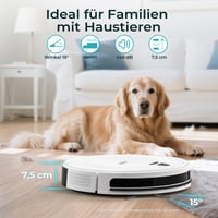 Robotický vysávač Redkey E6 so sacím výkonom 7000 Pa, dynamickou navigáciou, výdržou batérie 170 minút, s nabíjacou stanicou, diaľkovým ovládaním a aplikáciou, vhodný na zvieracie chlpy, koberce a tvrdé podlahy 2