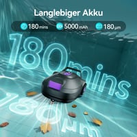 Redkey S200 Bežični robotski usisavač za bazene, vrijeme rada 180 minuta, dvostruki motor, dvostruka snaga usisavanja, automatsko parkiranje, za bazene s ravnim dnom, maks. 100 m² 7