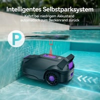 Redkey S200 Bežični robotski usisavač za bazene, vrijeme rada 180 minuta, dvostruki motor, dvostruka snaga usisavanja, automatsko parkiranje, za bazene s ravnim dnom, maks. 100 m² 5