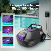 Redkey S200 Bežični robotski usisavač za bazene, vrijeme rada 180 minuta, dvostruki motor, dvostruka snaga usisavanja, automatsko parkiranje, za bazene s ravnim dnom, maks. 100 m² 6
