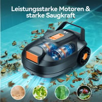 Robotický bazénový vysávač Redkey S200, bezdrôtový, výdrž batérie 180 minút, duálny motor, dvojnásobný sací výkon, automatické parkovanie, do 100 m², oranžový 2