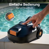 Robotický bazénový vysávač Redkey S200, bezdrôtový, výdrž batérie 180 minút, duálny motor, dvojnásobný sací výkon, automatické parkovanie, do 100 m², oranžový 4