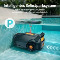 Robotický bazénový vysávač Redkey S200, bezdrôtový, výdrž batérie 180 minút, duálny motor, dvojnásobný sací výkon, automatické parkovanie, do 100 m², oranžový 7