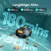 Robotický bazénový vysávač Redkey S200, bezdrôtový, výdrž batérie 180 minút, duálny motor, dvojnásobný sací výkon, automatické parkovanie, do 100 m², oranžový 6
