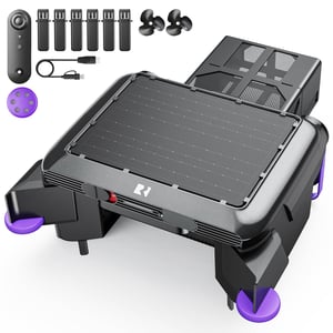 Robot skimmer solar pentru piscină Redkey S500, curățare suprafață 24/7, motor dual, mod de încărcare dual, detectarea obstacolelor, filtru 200µm