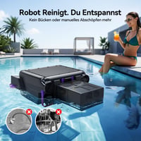 Robot pentru curățarea suprafeței piscinei cu energie solară Redkey S500, curățare 24/7, motor dublu, sistem de încărcare dublu, detectare inteligentă a obstacolelor, sistem de filtrare 200µm 3