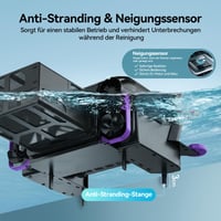 Robot pentru curățarea suprafeței piscinei cu energie solară Redkey S500, curățare 24/7, motor dublu, sistem de încărcare dublu, detectare inteligentă a obstacolelor, sistem de filtrare 200µm 5