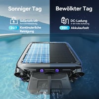 Robot pentru curățarea suprafeței piscinei cu energie solară Redkey S500, curățare 24/7, motor dublu, sistem de încărcare dublu, detectare inteligentă a obstacolelor, sistem de filtrare 200µm 2