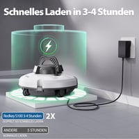 Akumulátorový robotický čistič bazénov Redkey Upgrade S100, výdrž batérie 200 minút, max. stúpanie 18°, automatické parkovanie, bezdrôtový, pre ploché bazény 7
