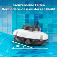 Akumulátorový robotický čistič bazénov Redkey Upgrade S100, výdrž batérie 200 minút, max. stúpanie 18°, automatické parkovanie, bezdrôtový, pre ploché bazény 5