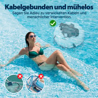 Akumulátorový robotický čistič bazénov Redkey Upgrade S100, výdrž batérie 200 minút, max. stúpanie 18°, automatické parkovanie, bezdrôtový, pre ploché bazény 2