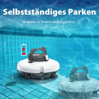 Akumulátorový robotický čistič bazénov Redkey Upgrade S100, výdrž batérie 200 minút, max. stúpanie 18°, automatické parkovanie, bezdrôtový, pre ploché bazény 6